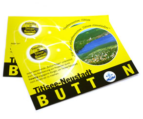 Postkarte mit Button 25mm, Titisee-Neustadt