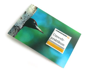Visitenkarte mit Button 25x25mm, Commerzbank