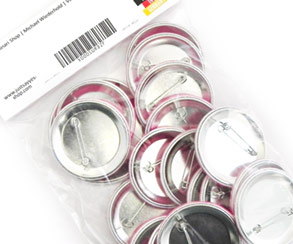 Buttons in Polybeutel mit Headerkarte, Luminari Shop